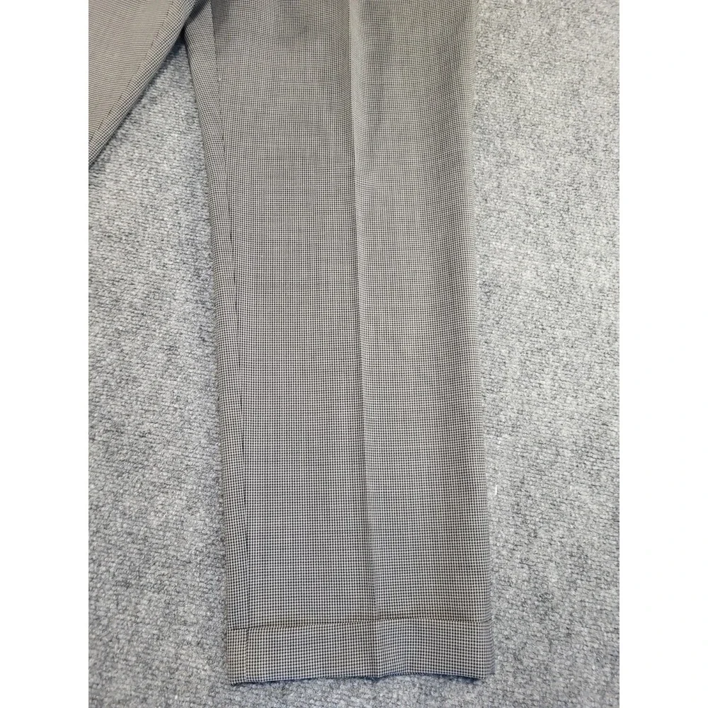 Lauren Ralph Lauren Men's Gray Micro-Check Flat Front Dress Pants Slacks 40x30